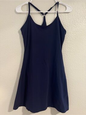 Outdoor Voices Navy Slip Mini Dress with Ring-Back Detail